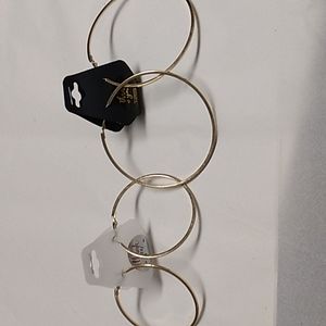 2 pairs of Women's gold colored hypoallergenic hoops